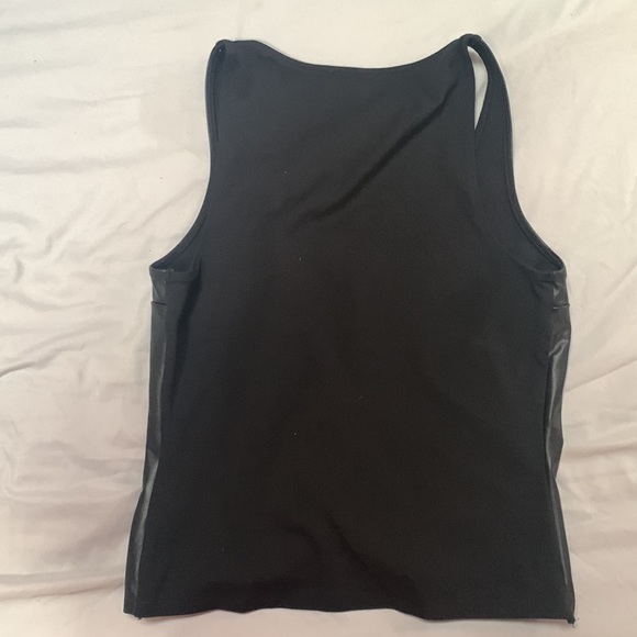 Black Faux Leather Express Knot Tank - Picture 3 of 3